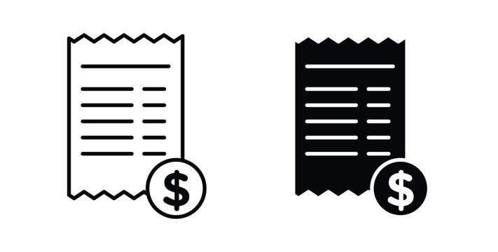 Paper check receipt icon