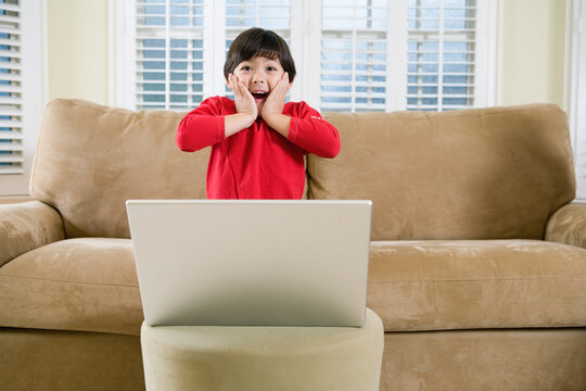View of a surprised boy