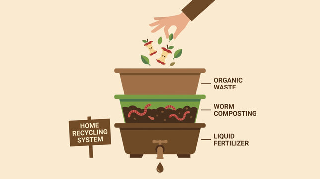 Composting Worm Farm Organic Recycling Home System
