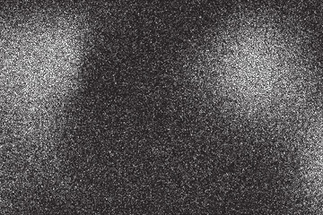 Grain noise black dots pattern with gradient. Grainy fade background. Abstract stipple halftone vector illustration with grunge effect of sand pattern. Retro art dotwork design. © Mariquita vector