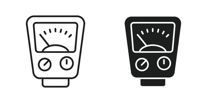 Light meter icons in outline and solid fill style on white background