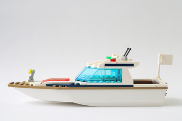 Naklejka premium Diving Yacht motor boat toy model