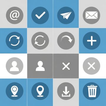 Collection of flat modern user interface icons