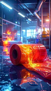 Industrial plastic roll.