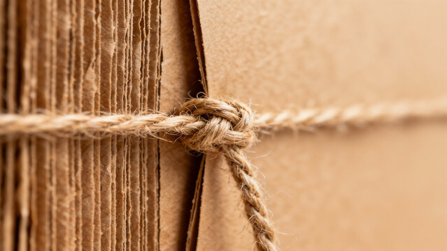 E-commerce product background with blank packaging set with twine advertisi