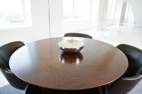 View of chairs by table