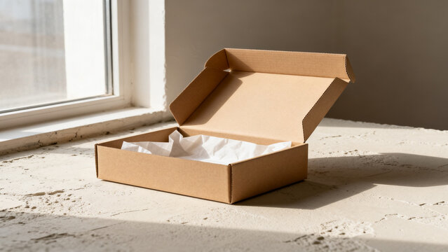 E-commerce product background with blank packaging set with twine advertisi