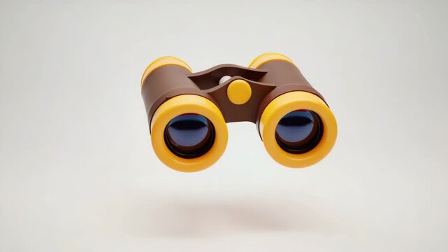 Floating Binoculars Icon Representing Search Discovery Vision and Observation Concept in Modern 3D Style