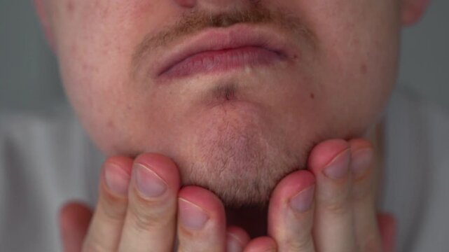 A mustache on a man's face