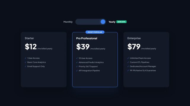 Saas Pricing Toggle Illustrates Plan Costs Monthly or Annual