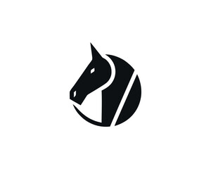 Fototapeta premium Modern abstract horse head circle logo design