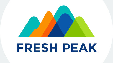 Fresh Peak colorful mountain logo design. © Abhinaya Project