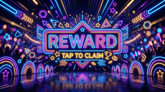 Vibrant Reward Notification With Interactive Claim Instructions