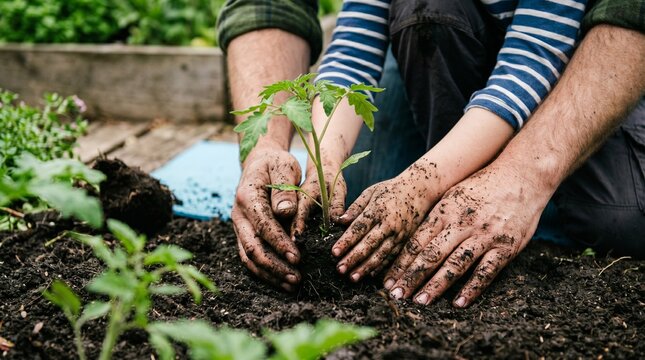 planting a tree in the garden