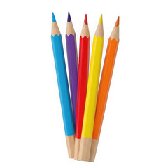 Fototapeta premium Colorful set of sharpened pencils with vibrant tips arranged neatly transparent background