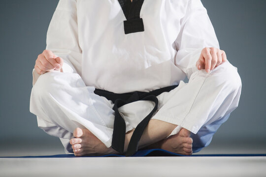 Close-up of man meditating