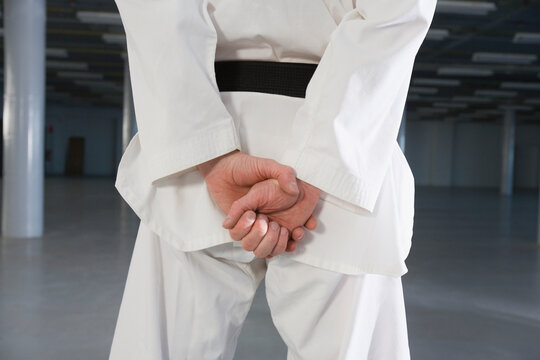 Man practicing karate