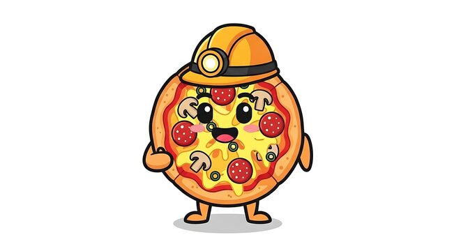Cartoon character wearing colorful patchwork jacket.