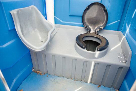 A commode in a camping toilet