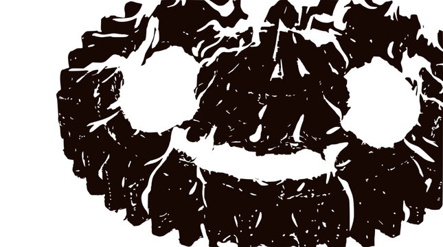 Abstract Gear Face with Grungy Texture