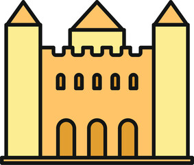 Obraz premium Castle icon representing history, architecture, and fairytales