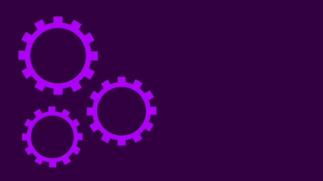 Purple gear flat animated background