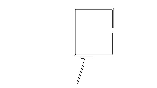 Continuous One Line Businessman Holding Blank Sign Board