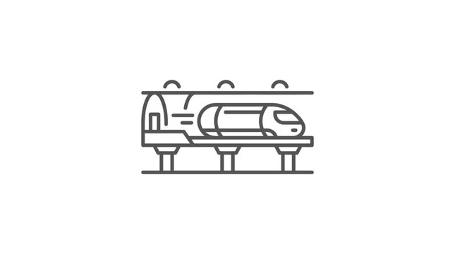 High speed maglev train on elevated track icon.