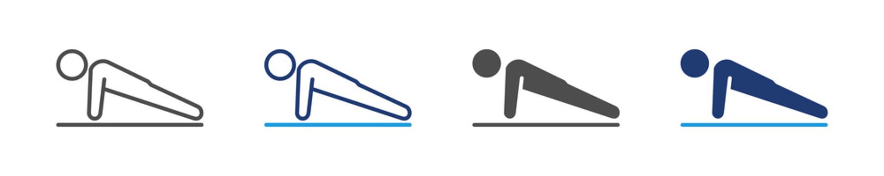 push up icon set multiple style