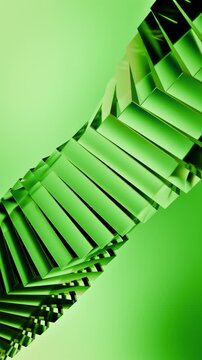 3D Green Crystal Structure Background Vertical Video