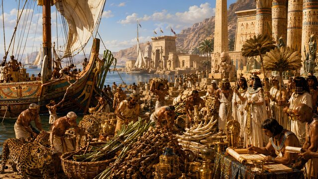 Coastal egypt historical trade art