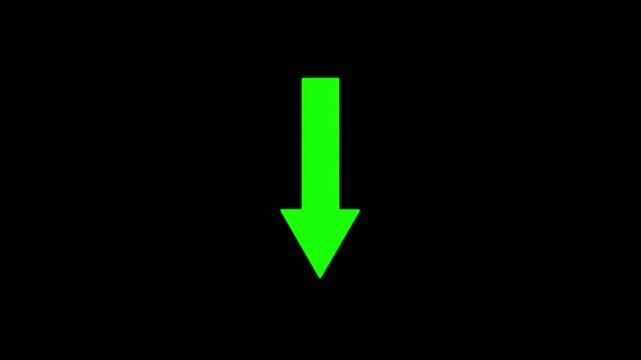 Animated arrow bouncing slide to down. arrowheads doodle sign, business line arrow direction animation, 4k video
