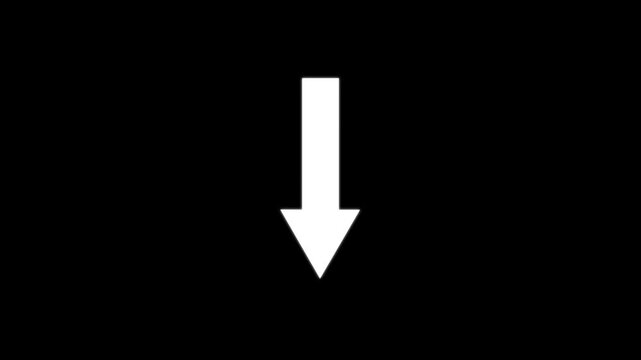 Animated arrow bouncing slide to down. arrowheads doodle sign, business line arrow direction animation, 4k video
