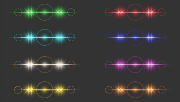 Glow Light Lens Flare Vectors Set