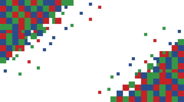 Red Green Blue Digital Mosaic Pattern for 2026 Soccer Tournament