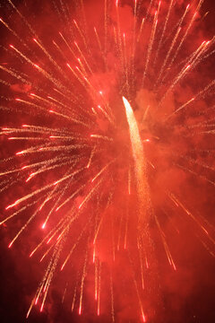 View of fireworks glittering in the sky
