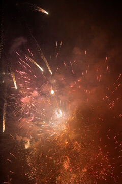 View of fireworks glittering in the sky