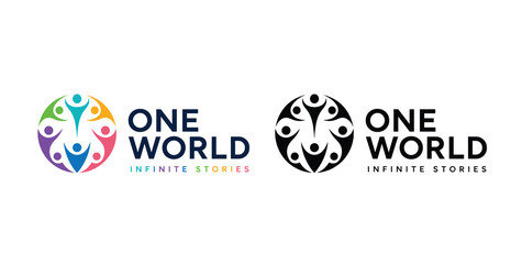 Fototapeta premium World Population Day One World Infinite Possibilities Unity Logo Vector