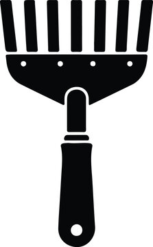 Silhouette vector hair pick afro comb tool icon for salon design