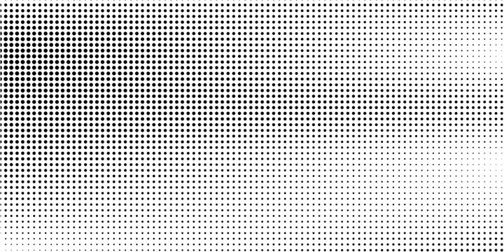 Halftone gradient. Dotted gradient, smooth dots spraying and halftones dot background seamless horizontal geometric pattern vector template set modern circle background modern