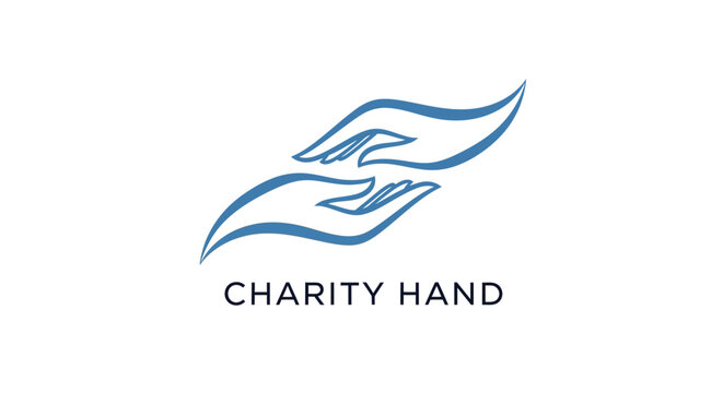 Charity Hand Logo Design Symbol.