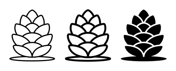 Pine Cone Icons, Vector Graphics Set: Nature, Forest, Winter, Autumn Symbols © Robin