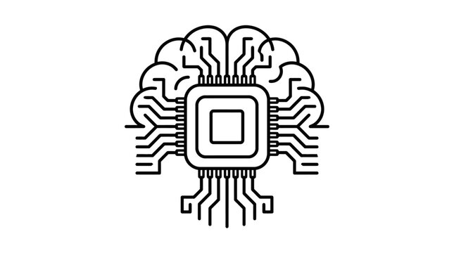 Central processing unit integrated within a human brain outline.