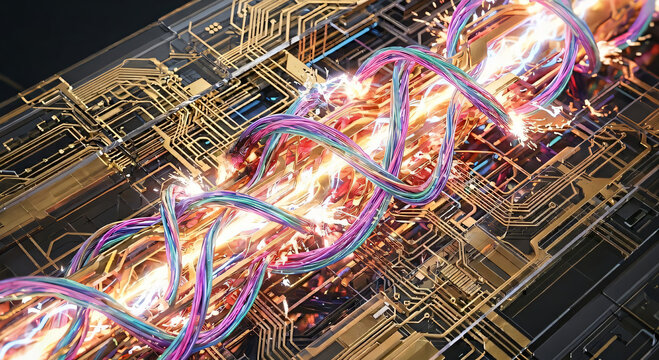 Abstract Conceptual Diagram of Cyber-Organic Energy System Overload and Circuit Failure / サイバー・オーガニックなエネルギーシステムの過負荷と回路障害の抽象概念図