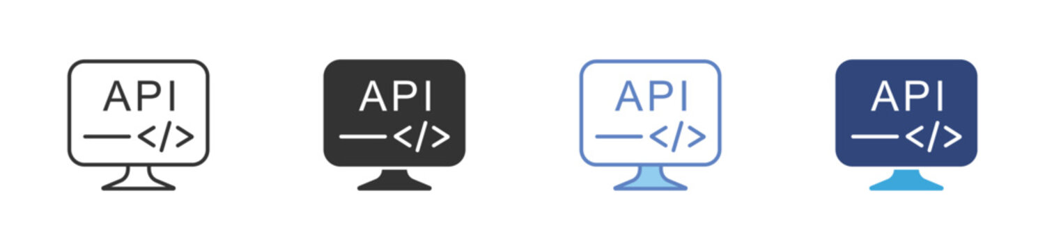 API Integration Icon, Application Programming Interface, API Development, Software Connection Vector