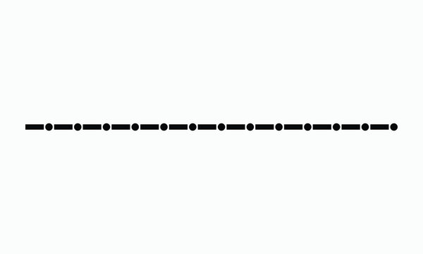 Continuous line pattern composed of alternating circles and rectangular blocks creating rhythmic modern decorative border element isolated on plain white background for professional graphic design wor
