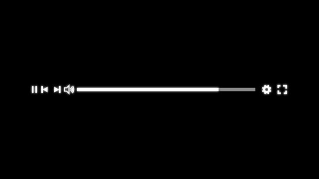 Media player template scroll bar button with audio reactor, Music timeline or video track player, Timeline bar moving as song media playing Animation. music player