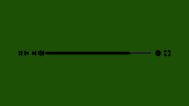 Media player template scroll bar button with audio reactor, Music timeline or video track player, Timeline bar moving as song media playing Animation. music player
