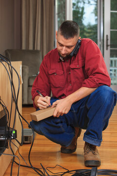 Cable installer calling service to activate new cable modem