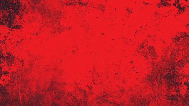 textured red grunge background with dark maroon patches and distressed painted surface for creative design or artistic backdrop